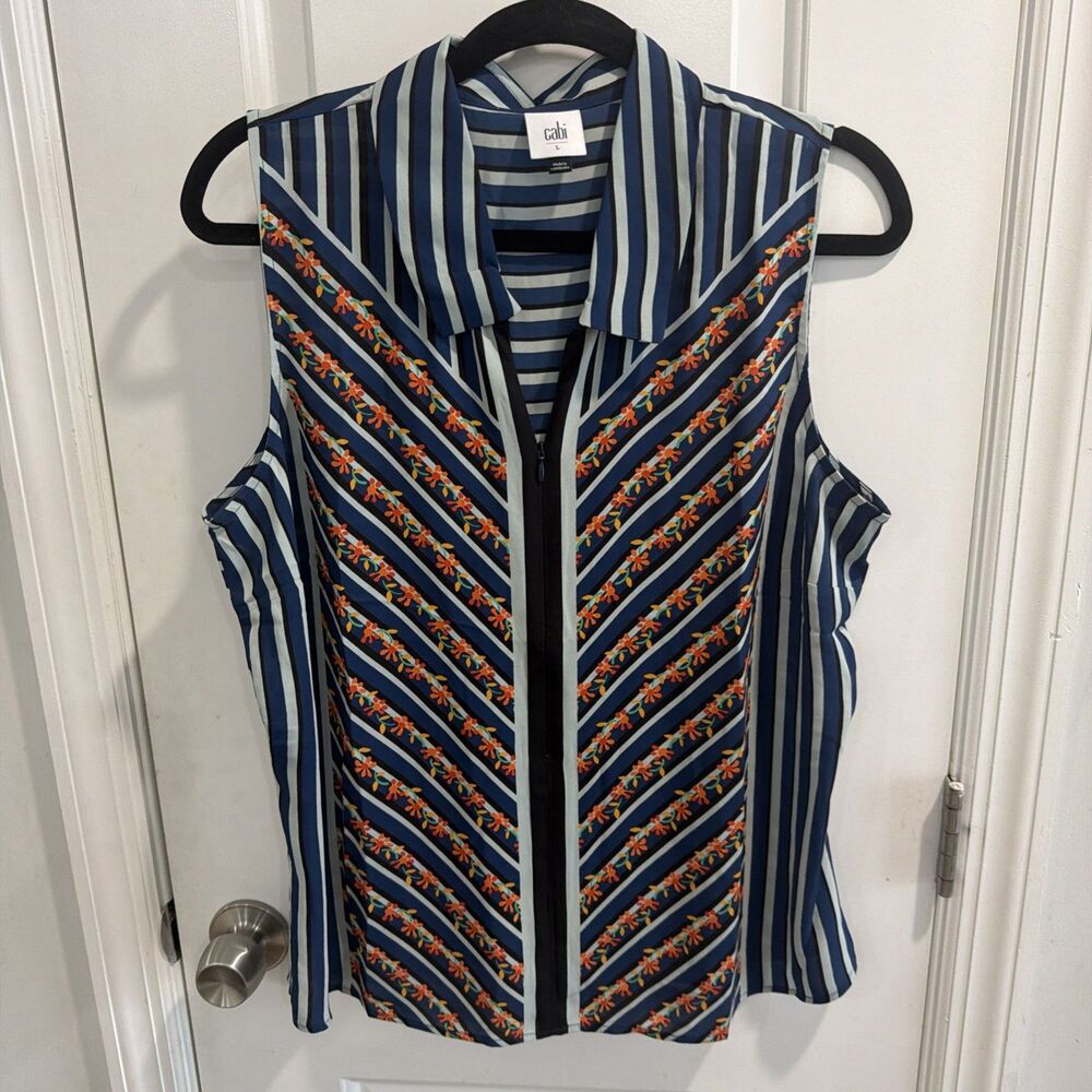 Cabi - Spring 2023 Chevron Top Blouse - Size Lg- New